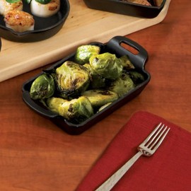 Soro Essentials- 5-7/8" x 4-1/8" Rectangular Mini Cast Iron Induction Skillet Server 10 oz Matte Black Enamel– Cookware Saute Fry Pan Cast Iron Skillet Frying Pan Skillets Grill for Indoor Outdoor