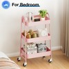 OLIXIS 3 Tier Utility Rolling Cart, Metal Mobile Storage Shelf