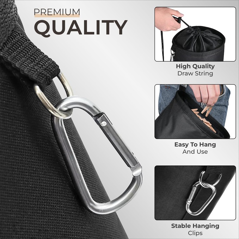 FB FunkyBuys Peg Bag for Washing Line – Large Spacious