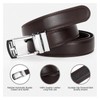 LEACOOLKEY Men's leather belt with slide Automatic leather belt ratchet