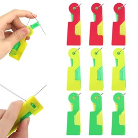 TDUNSYA Pack of 9 Needle Threader, Threading Aid for Sewing Needles, Hand Sewing Threading Aid Sewing Machine, Automatic Threader Needle, Plastic Sewing Needles Threader (Random Colour)