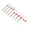 10pcs Nail Art Drill Bits Set Remove Nail Glue Stainless