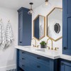 BIGLUFU 12 Pcs Brass Drawer Knobs, Round Black Kitchen Cabinet