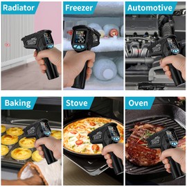 Infrared Thermometer MESTEK Digital Laser Temperature Gun IR Thermometer Non-Contact Humidity Color LCD Display -50℃~550℃(-58℉~1022℉) High/Low Alarm Adjustable Emissivity for Cooking BBQ Oven Pizza
