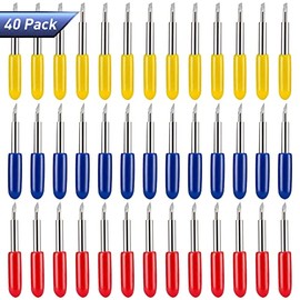 40PCS Replacement Cutting Blades Compatible for Cricut Explore Air 2/Air 3/Maker/Maker 3/Expression, 20PCS Standard Blades, 10PCS Fine Point Blades and 10PCS Deep Point Blades Compatible with Blades