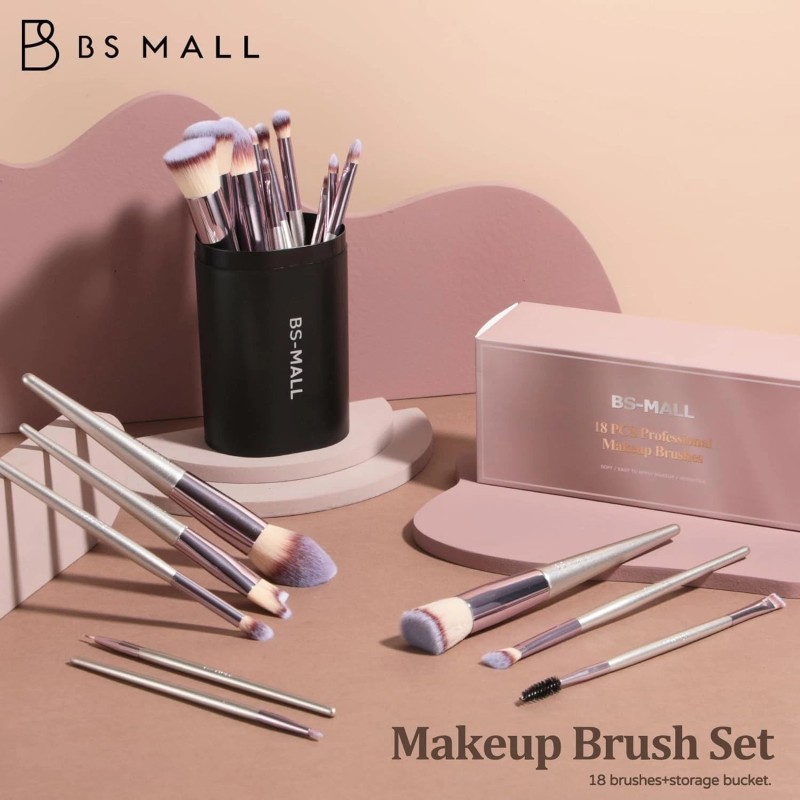 BS-MALL Makeup Brush Set 18 Pcs Premium Synthetic Foundation Powder
