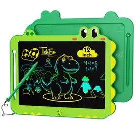 TEKFUN LCD Writing Tablet for Kids, 12 Inch Doodle Board for Toddler, Colorful Drawing Tablet, Reusable Electronic Pads Educational and Learning Toys Gifts for 3-13 Years Old Boys and Girls (Green)