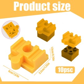 GXGM 10-Piece Set Track Connectors for Brio Duplo System Connectors, 4 x 3.2 x 1.9 cm Compatible Adapter Track Connector, Universally Combines Both Systems Together, Rail Connector (Yellow, C)