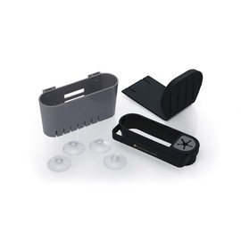 MasterClass MCSINKCADDY Suction Sink Tidy, Black/Grey, adjustable Size