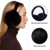 Women's Ear Warmers, Earmuffs, Men's Foldable Soft Black Plush Earmuffs