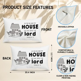 Bible Verses Throw Pillow Covers Religious Gifts Christian Gifts for Women, As for Me and My House We Will Serve Cushion Cover Decorative Pillowcase Home Decor Sofa Couch Bedroom Living Room - 75