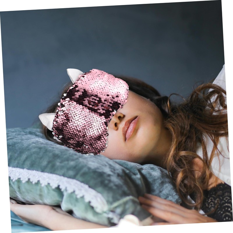 Beavorty Cute Glitter Unicorn Sequin Sleeping Eye Mask with Strap