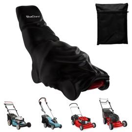 BlueStars Outdoor Lawn Mower Cover Heavy Duty 210D Oxford Fabric, Waterproof and UV Resistant, Universally Fits Most Walk-Behind Push Mowers - Includes Drawstring & Storage Bag, Black