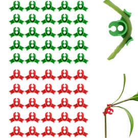 Scettar Pack of 50 Plant Benders, Plant Clips for Low Load, Plant Support Clips, 90 Degree Plant Stem Trainer, for Bending Plant Stems and Changing the Growth Direction (Red + Green)