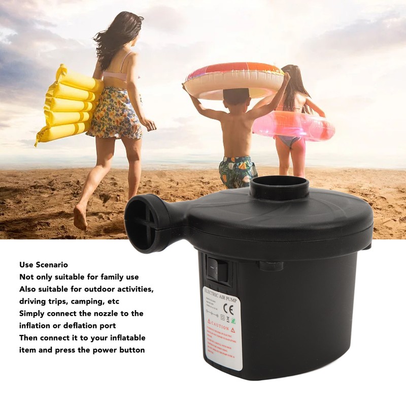 Electric Air Pump 3 Nozzles Portable Inflator Deflator Pump for
