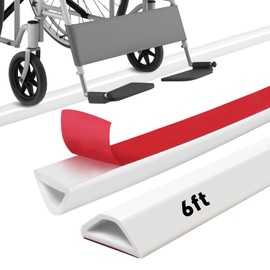 72inch Shower Threshold Water Dam White Self-Adhesive Water Barrier Collapsible Shower Guard Waterproof Flexible Silicone Bathroom Seal Strip for Bathtub,Tile, Floor, Wheelchair Access
