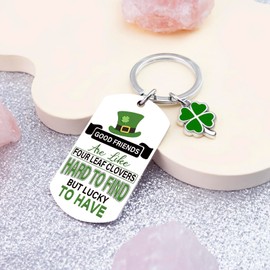 Uerifr Irish Gifts For Women Four Leaf Clover Keychain Friendship Gifts For Best Friend St Patricks Day Accessories Decorations Stuff For Girls Green Gift For Her Soul Sister Bestie Bff