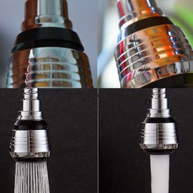 Fokroin Pack of 3 Tap Extensions, Tap Attachment, Kitchen Tap Extender, 360 Degree Swivel Tap Aerator for Home, 14 cm Extension, for Kitchen and Bathroom