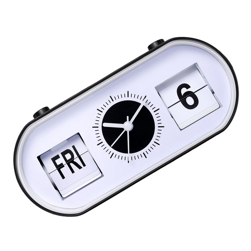 Manual Flip Alarm Clock Simple Silent Modern Calendar Function Desktop