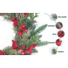 LOKEISNA 22 Inch Red Cardinals Christmas Wreath for Front Door,