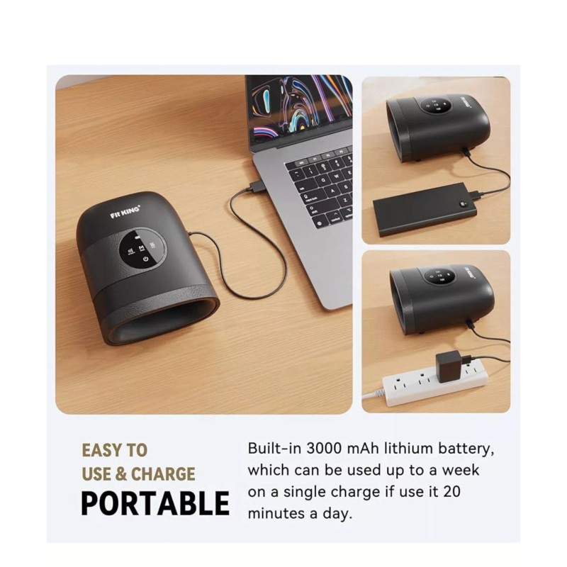 FIT KING Hand Massager with Heat for Hand Massage and