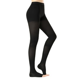 ZOECALA Medical Compression Pantyhose For Women & Men,20-30mmHg Graduated Support Hose Tights,Opaque Open Toe Waist High Compression Stockings For Varicose Veins,Swelling,Edema,Flight