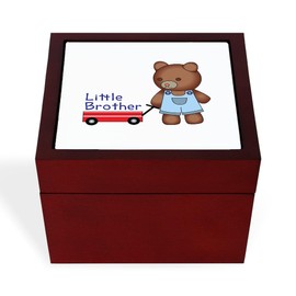 CafePress Brother Teddy Bear Memory Keepsake Jewelry Box, 5"x5"x3.75"
