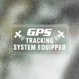 YIKIADA GPS Tracking System Equipped Car Sticker 4 × 2 Inches Front Adhesive Vinyl Vehicle Windows Safety Warning Decals Anti-Theft Waterproof Door Cling 10 Pack