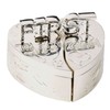 First Tooth and First Curl Heart Shaped Box Set Silver