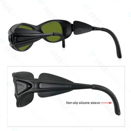 FreeMascot Professional OD 8+ - anteojos de seguridad láser (190 nm-450 nm, 800 nm-1100 nm, longitud de onda 405 nm, 445 nm, 808 nm, 980 nm, 1064 nm, 1070 nm, 1080 nm)