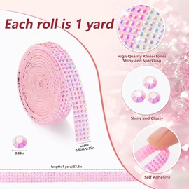 LYXMYGS 12-Yard Bedazzling Strips, 12-Roll Rhinestone Strips for DIY Craft, Rhinestone Ribbon Self Adhesive, Rhinestones for Crafting, Rhinestones Tape Self Adhesive for Home Decor and Special Events