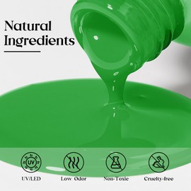 MIZHSE Gel Nail Polish, Green Gel Polish 15ml, Glossy Shiny Effect Summer Color Sheer Green Nail Gel Soak Off Nail Art Salon DIY Manicure at Home