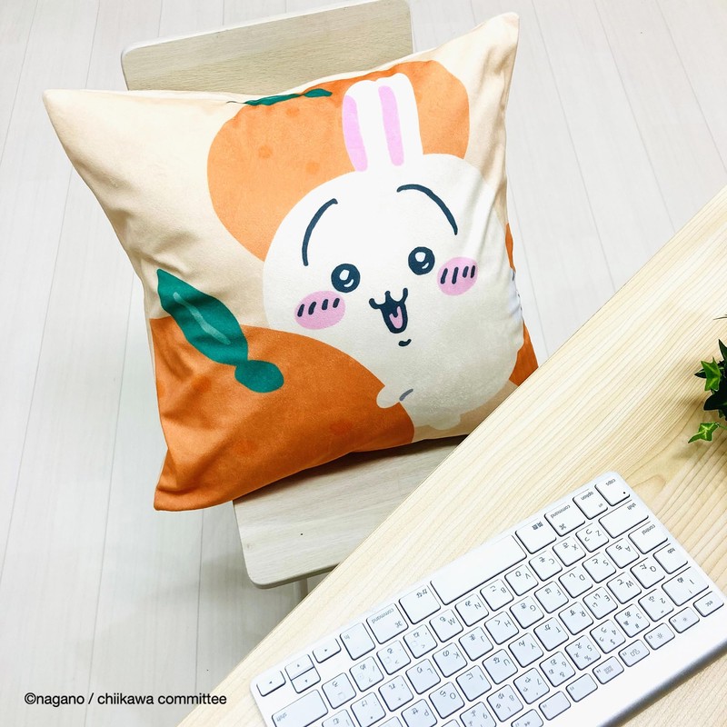 MORIPiLO 4621297 Chiikawa Morishita Cushion Cover, Bunny, Orange, 17.7 x