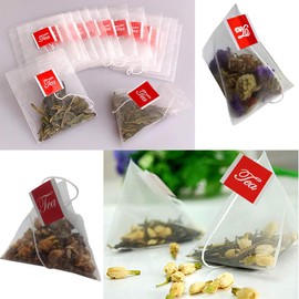 HCTOOL Tea Bag, Drawaline, Tea Pack, Cold Brew Triangular Corner, Filter Material, Black Tea, Barley Tea, Coffee, Tea Strainer, Heat Resistant, 2.6 x 3.1 inches (6.5 x 8 x 100 cm)