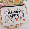 Skincare Stuff Makeup Bag Travel for Women Canvas Cosmetic Makeup