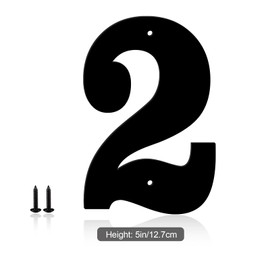 5 Inch Metal Modern House Numbers, House Address Letters and Numbers for Outside Signs, Metal Letters Door Numbers Signage Street Address Plaque for Garden Door Mailbox Decor (2-Pack of 2)