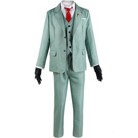 Hxbutwdh Anime Loid Forger Cosplay Costume Uniform Full Suit (M, Green)
