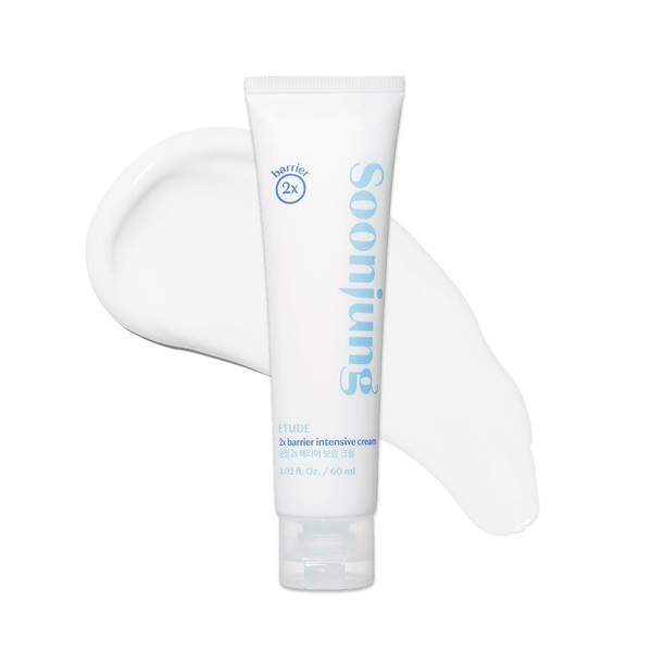 ETUDE House SoonJung 2x Barrier Intensive Cream 60ml (23AD) | Hypoallergenic Shea Butter Hydrating Vegan Facial Moisturizer for Sensitive Skin | Water-Oil Balance Panthenol | K-beauty