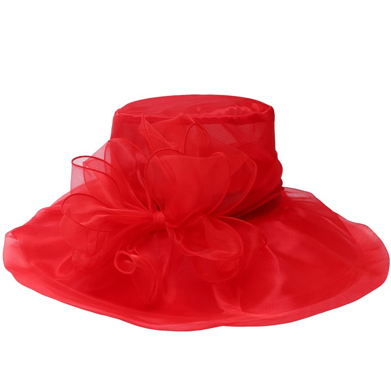 DRESHOW Women Organza Hat Church Cap Hats Cocktail Tea Party
