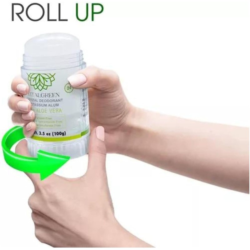 2 Pack Desodorante Cristal Alumbre Con Aloe Vera 100g Vital