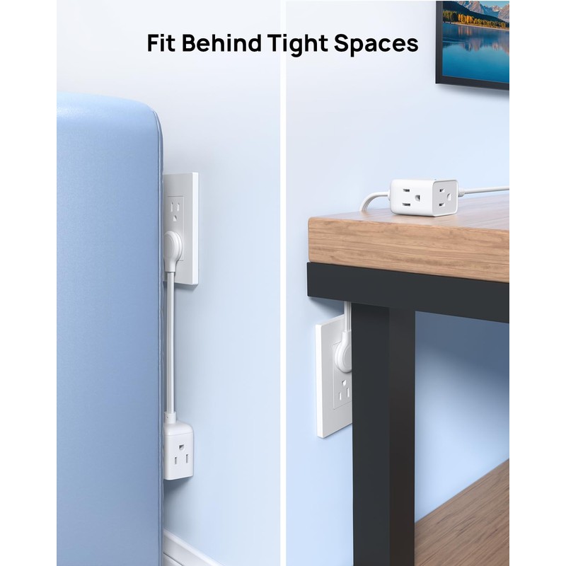 TROND Flat Outlet Extender with 6 Inch Cord - ETL