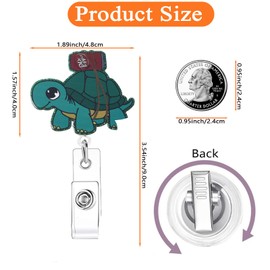 Drink Turtle Nurse Badge Reel, Funny Work ID Badge Holder with Retractable Clip, Nursing Student Badge Reel Holer, RN LPN CNA MA Medical Worker Nurse Teacher Healthcare Accessories for Work