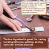 2PCS Tracing Wheel,Professional Stitch Marking Spacer,Wood and Stainless Steel Pounce