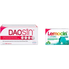DASiN Tabletten + gratis ProHydro 20 Lutschtabletten, zur Ergänzung des körpereigenen DAO-Enzyms zum Histaminabbau aus der Nahrung, klinisch getestet, über 90% Empfehlungsrate