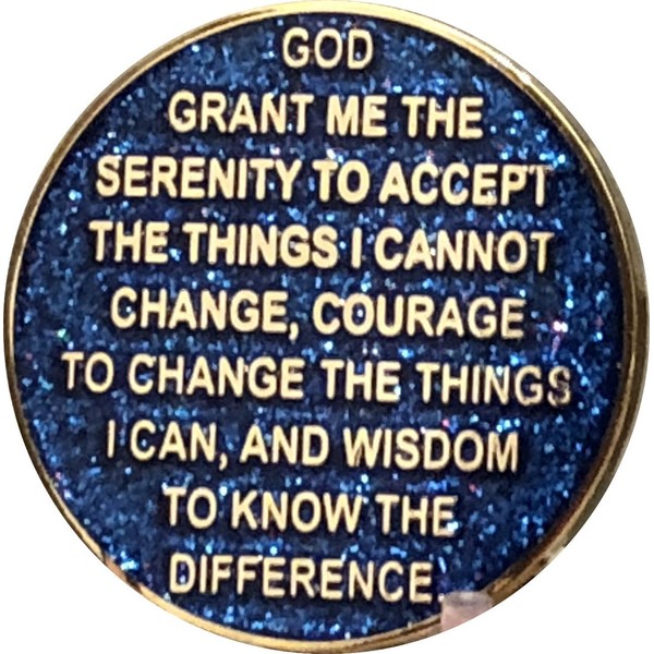 25 Year AA Medallion Reflex Blue Glitter Gold Plated Color