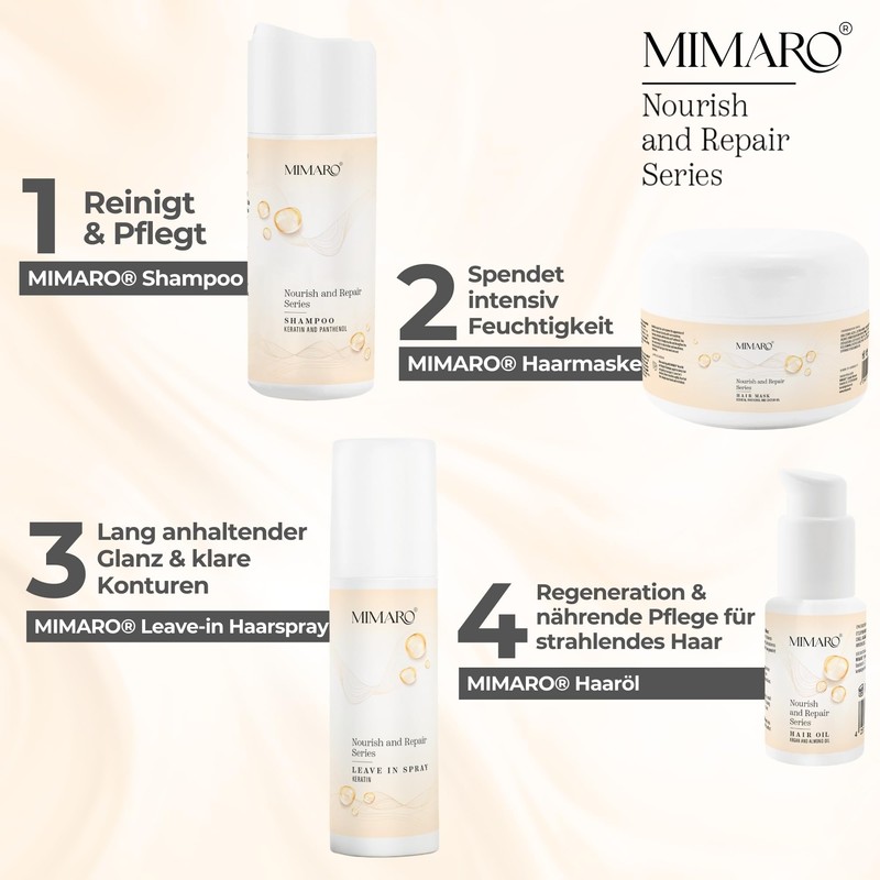 Mimaro® Nourish & Repair Haaröl – Arganöl, Mandelöl, Cashmere Extract