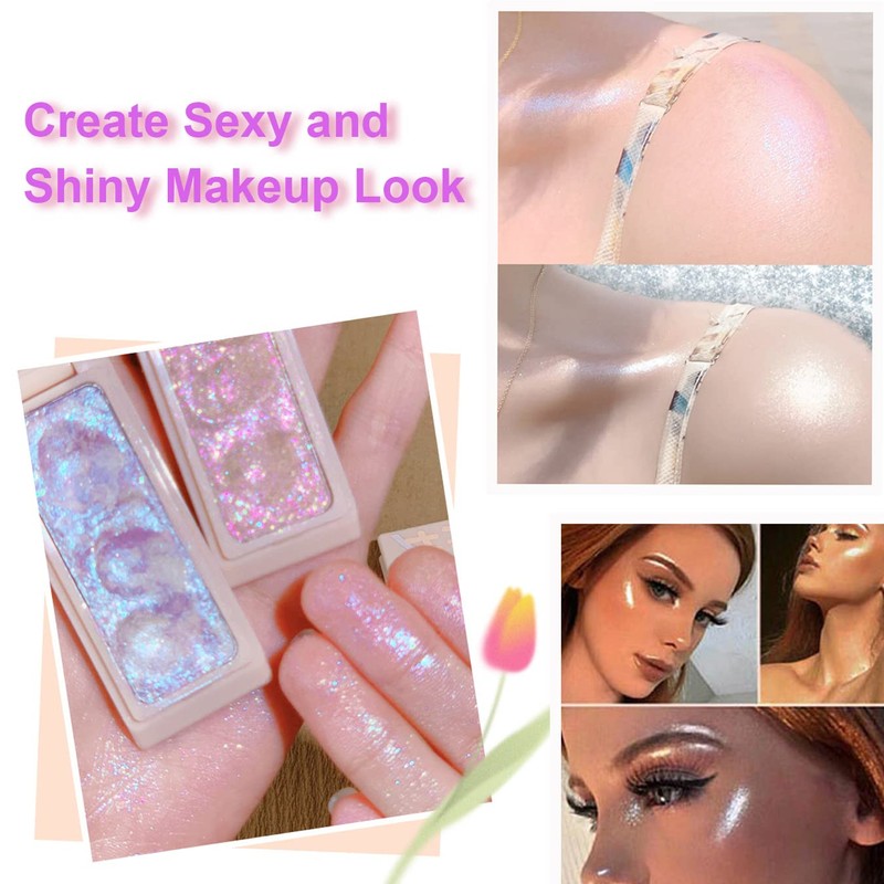 Highlighter Powder Palette, Shimmer Glitter Highlighter, High-End Highlighting Palette, Highlighting