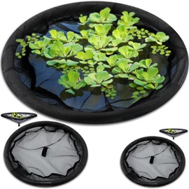 GliCraft 2 Pcs Diameter Fish Barrier Floating Island Plant Protector Black Floating Flora Island Round for Your Home Pond Protects Your Floating Plants from Pond Fish, 18" and 24" Diameter, Black