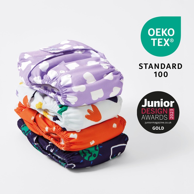 Bambino Mio, Revolutionary Reusable Cloth Nappy Ladybug - Sustainable, Oeko-Tex,