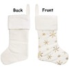 SherryDC White Plush Christmas Stockings 2 Pack, 18" Gold Snowflake